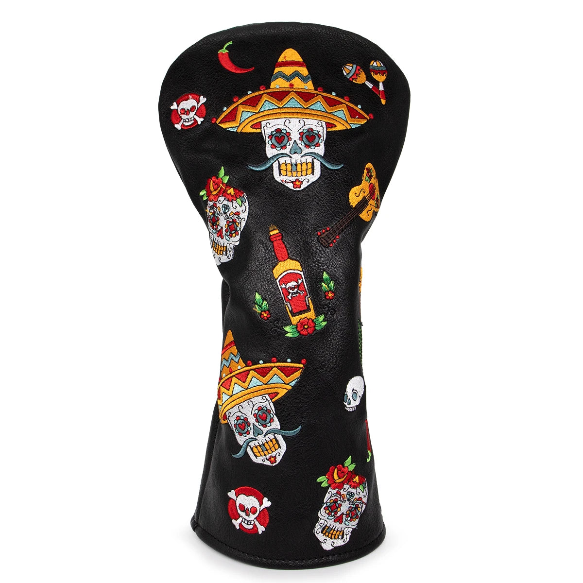 Premium Leather Embroidered Golf Headcovers Set – Driver, Fairway & Hybrid Protection Covers