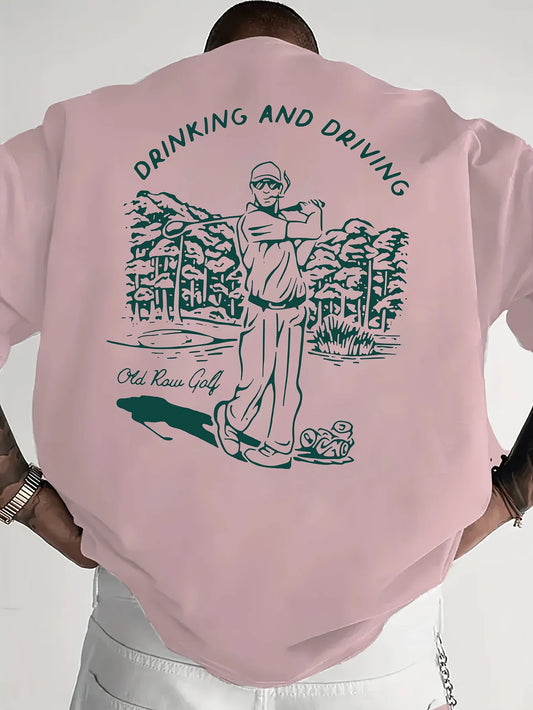 Funny Golf Graphic Tee for Men – 100% Cotton Casual Summer Streetwear T-Shirt