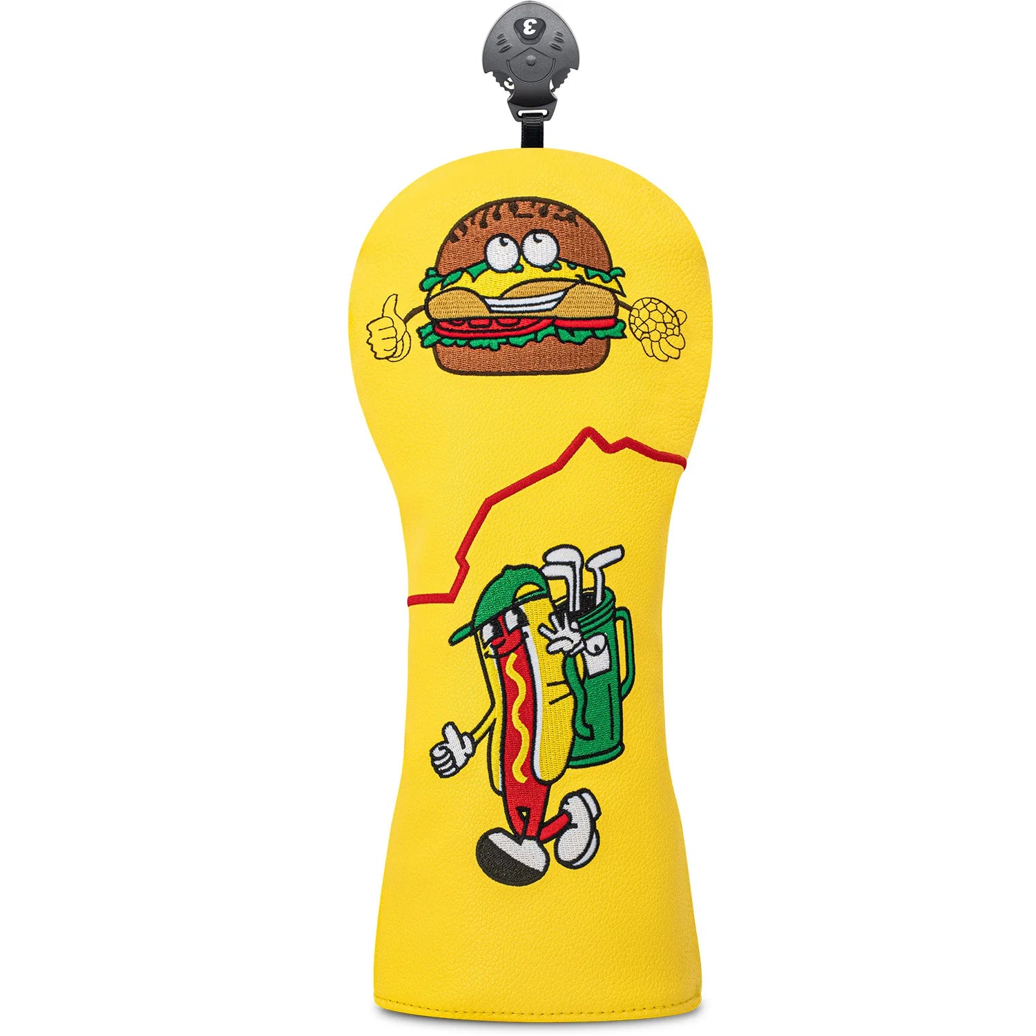 Hot Dog Golf Club Headcover – No.1 Driver/Fairway Wood PU Waterproof Cartoon Protective Cover