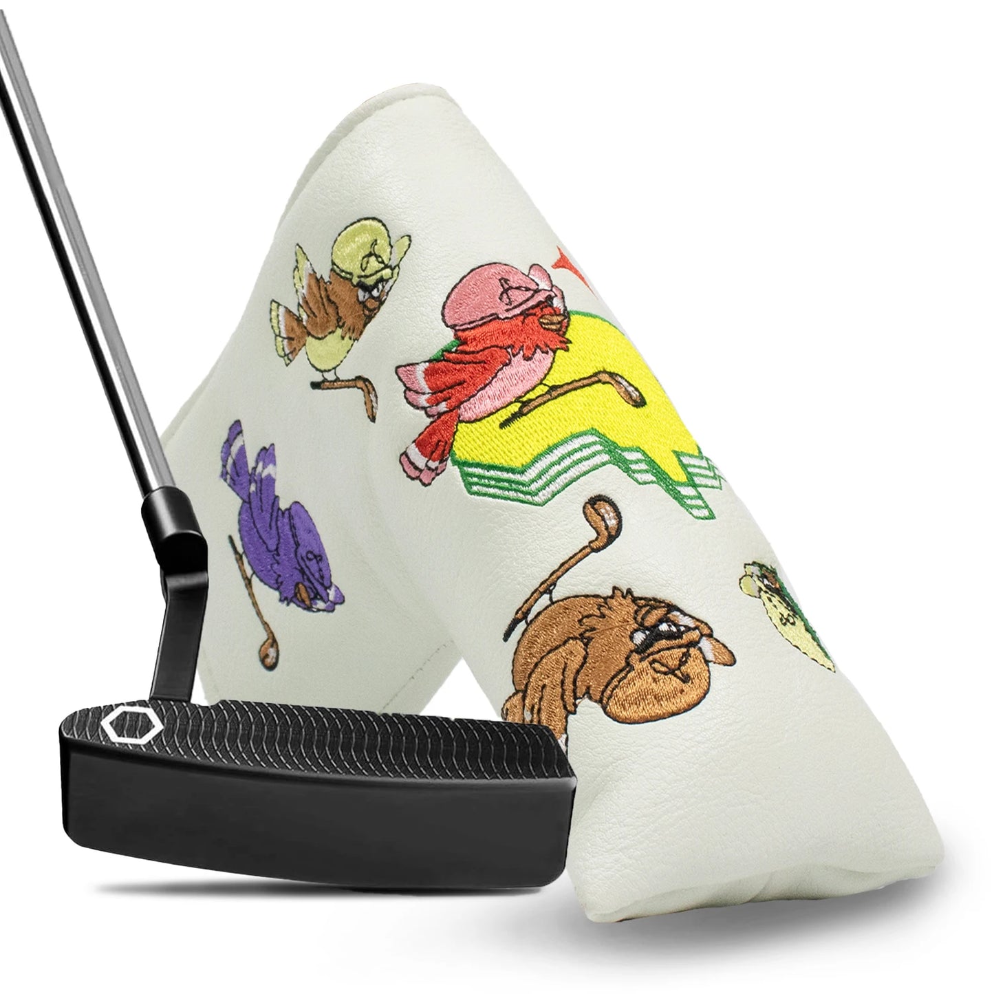 Leather Embroidered Golf Blade Putter Headcover – Waterproof Magnetic Closure