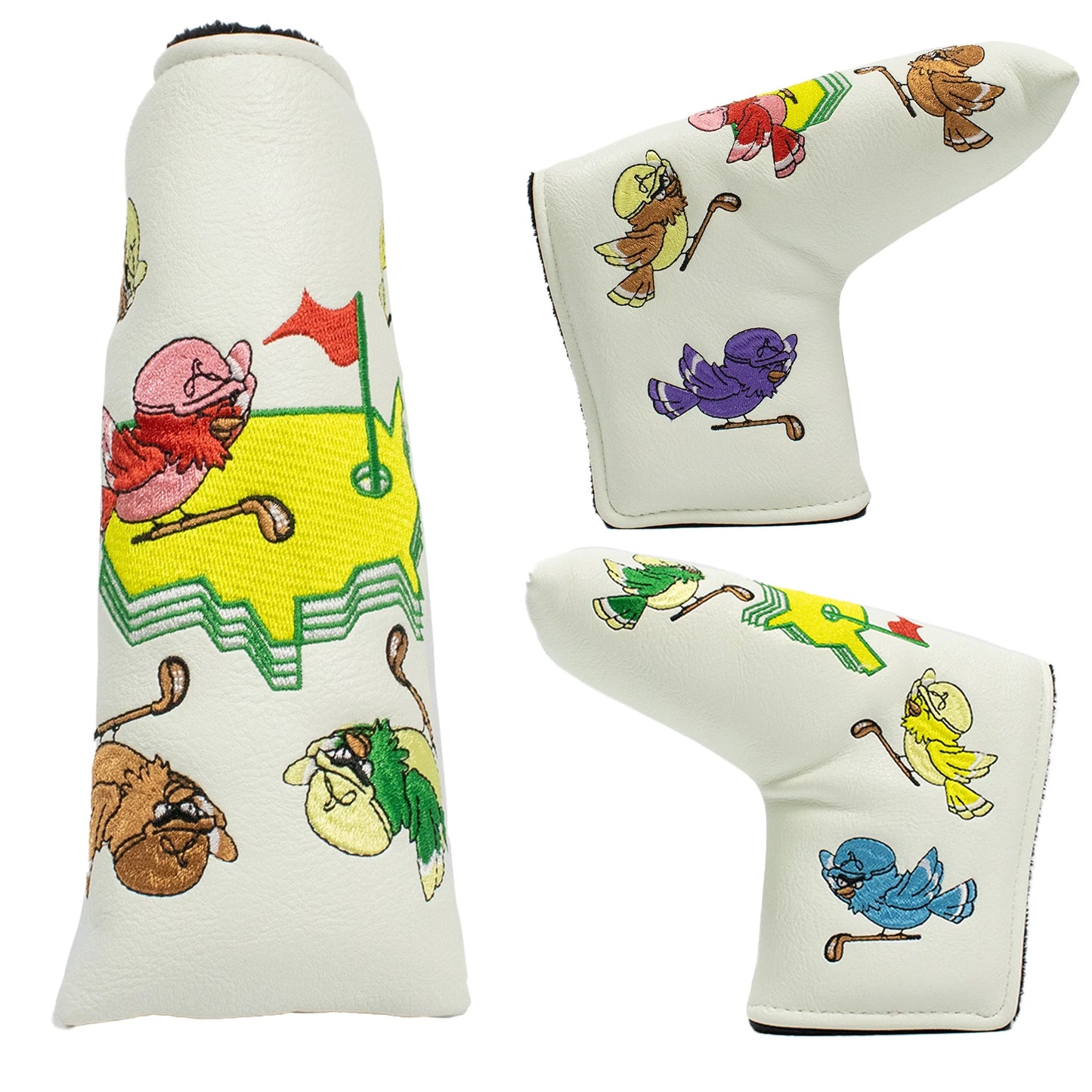 Leather Embroidered Golf Blade Putter Headcover – Waterproof Magnetic Closure
