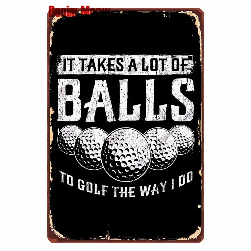 Vintage Golf Metal Wall Art Sign – Retro Pin-Up Golf Club & Man Cave Decor (8x12 Inch)