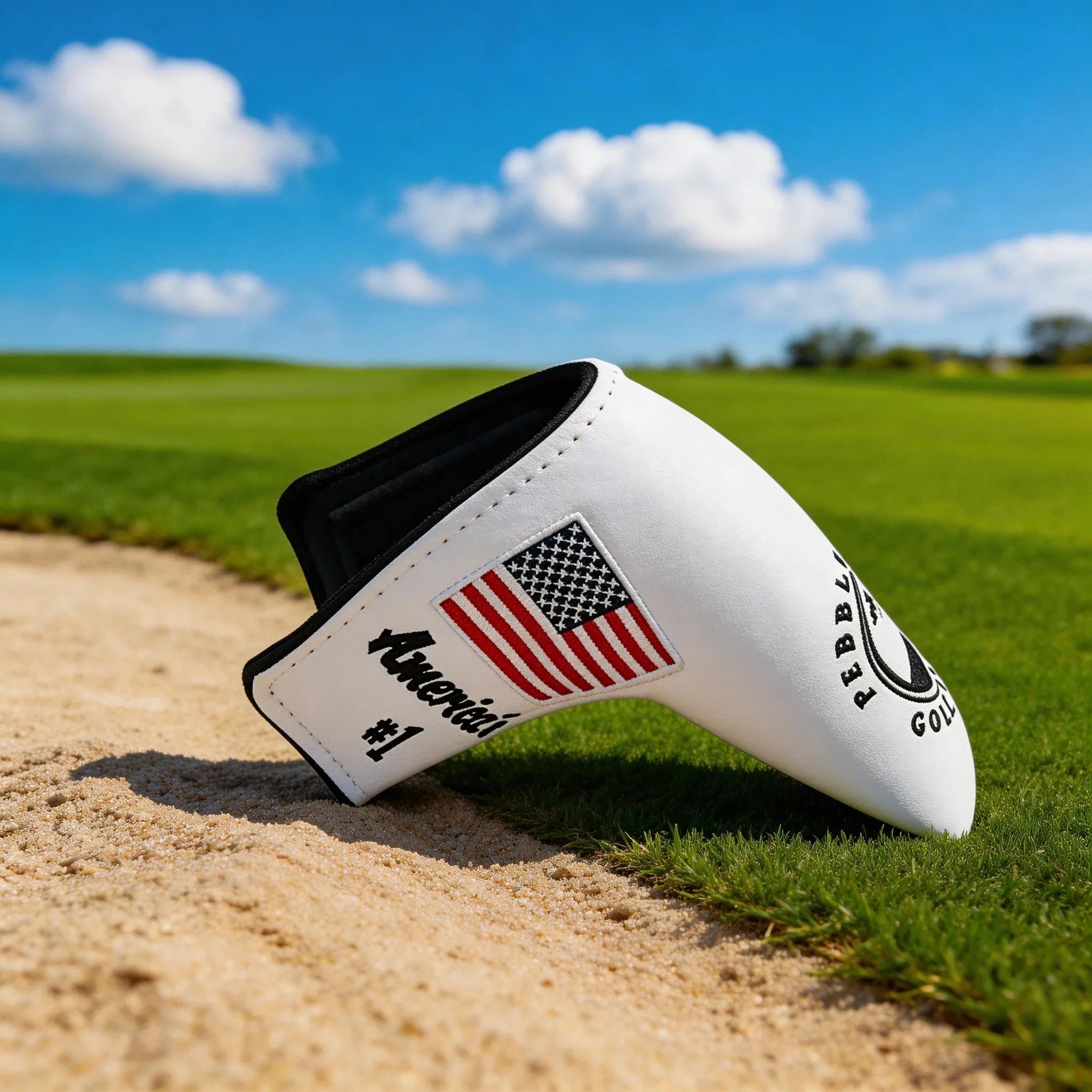 USA Flag Magnetic Golf Putter Headcover – Premium Leather Blade Cover (Compatible with Scotty Cameron, TaylorMade, Ping)