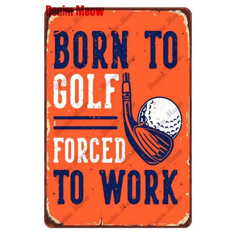 Vintage Golf Metal Wall Art Sign – Retro Pin-Up Golf Club & Man Cave Decor (8x12 Inch)