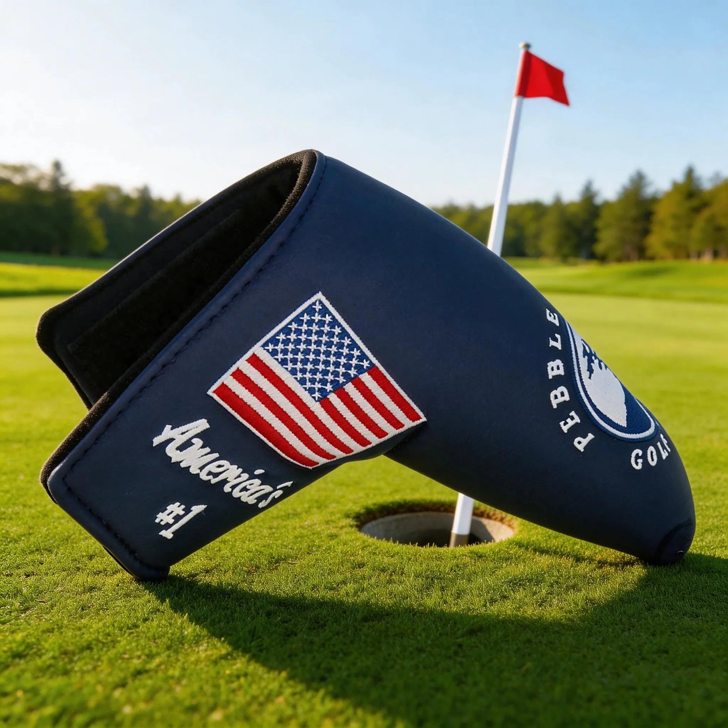 USA Flag Magnetic Golf Putter Headcover – Premium Leather Blade Cover (Compatible with Scotty Cameron, TaylorMade, Ping)