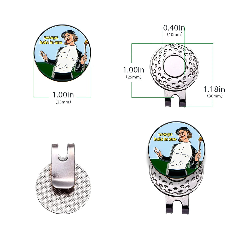 Magnetic Golf Ball Marker with Hat Clip – 25mm Metal Marker, Multiple Styles