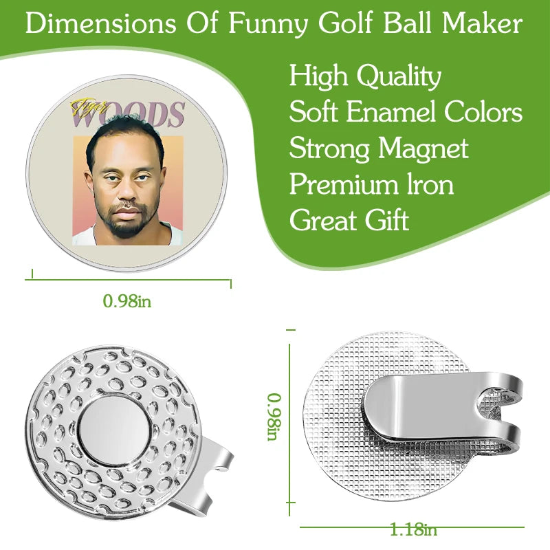 Tiger Golf Ball Marker & Hat Clip Set