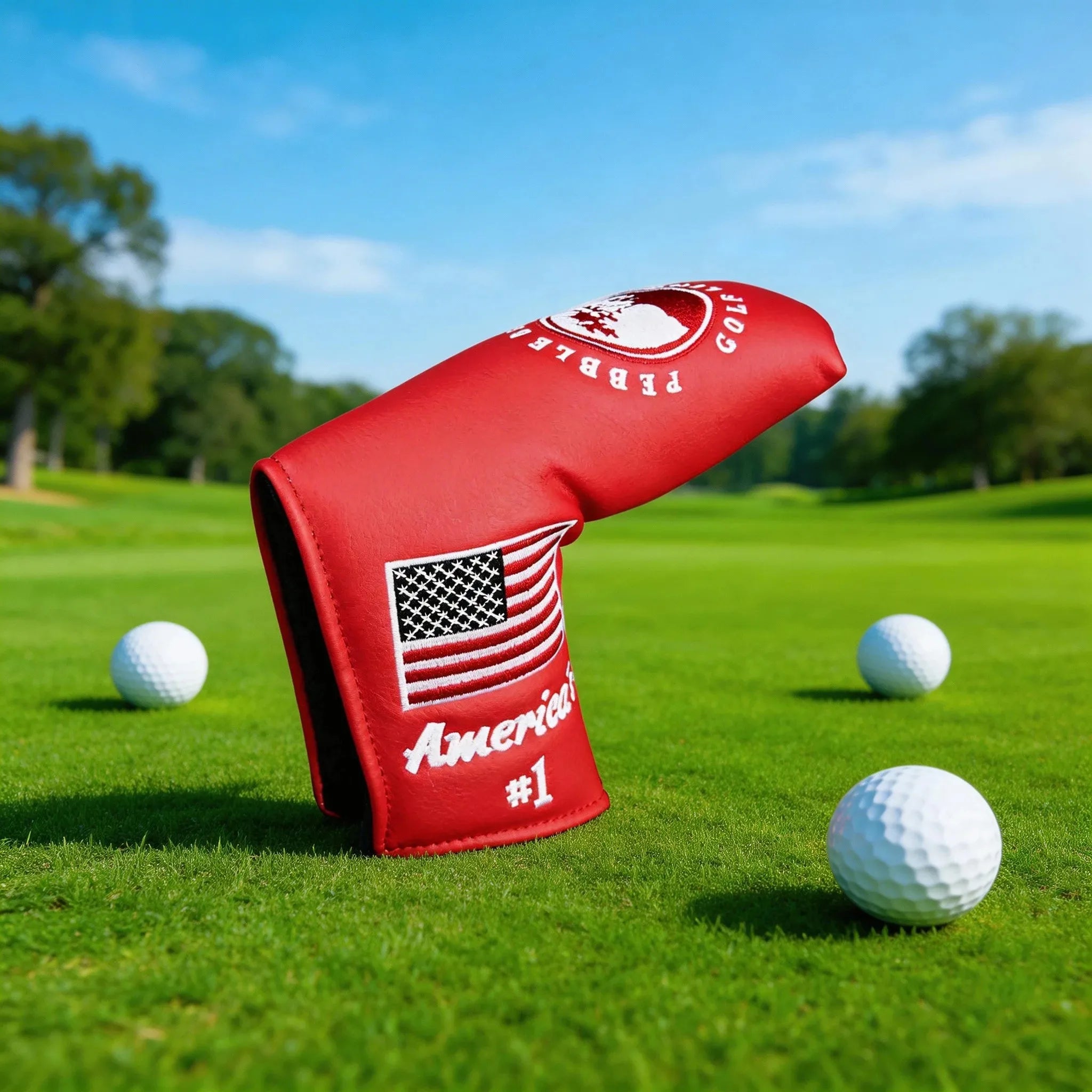 USA Flag Magnetic Golf Putter Headcover – Premium Leather Blade Cover (Compatible with Scotty Cameron, TaylorMade, Ping)