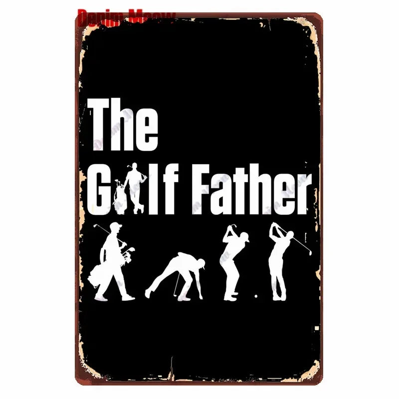 Vintage Golf Metal Wall Art Sign – Retro Pin-Up Golf Club & Man Cave Decor (8x12 Inch)