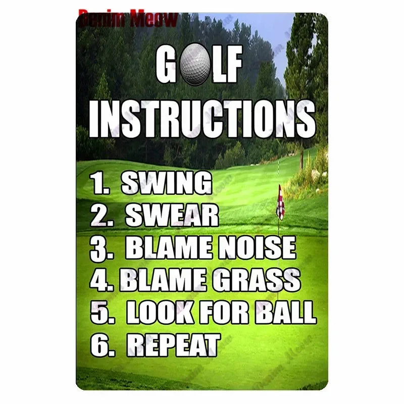 Vintage Golf Metal Wall Art Sign – Retro Pin-Up Golf Club & Man Cave Decor (8x12 Inch)