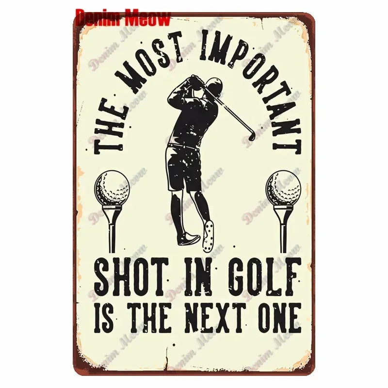 Vintage Golf Metal Wall Art Sign – Retro Pin-Up Golf Club & Man Cave Decor (8x12 Inch)