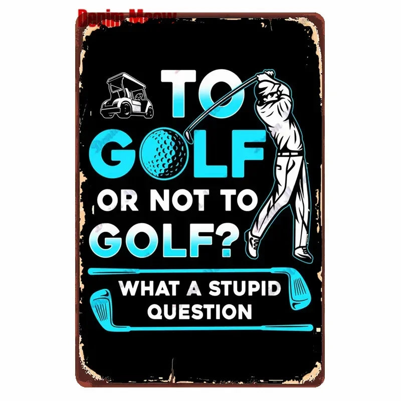 Vintage Golf Metal Wall Art Sign – Retro Pin-Up Golf Club & Man Cave Decor (8x12 Inch)