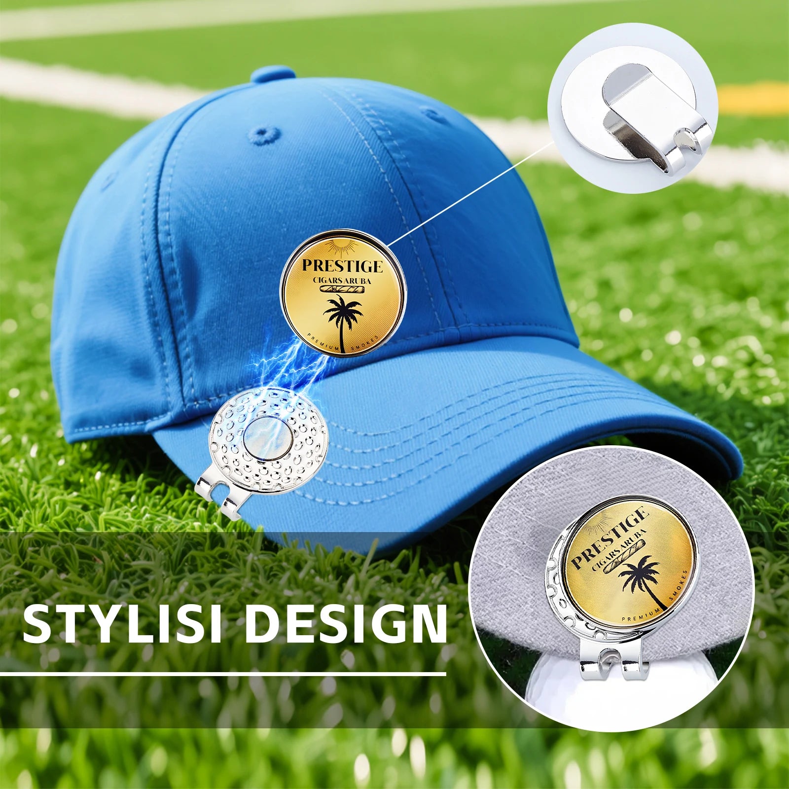 Golf Ball Marker with Magnetic Hat Clip