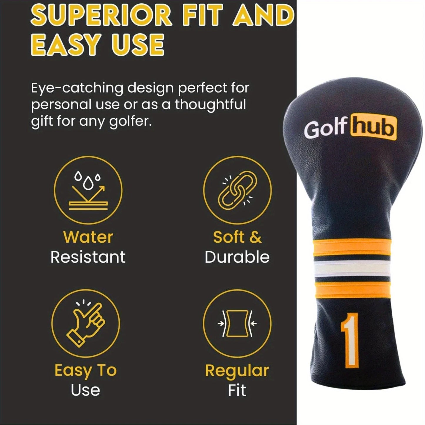 Funny Golf Driver Headcover – Premium PU Leather Embroidered Golf Club Cover