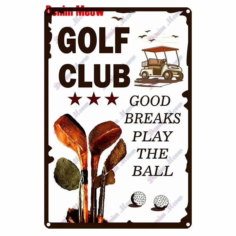 Vintage Golf Metal Wall Art Sign – Retro Pin-Up Golf Club & Man Cave Decor (8x12 Inch)
