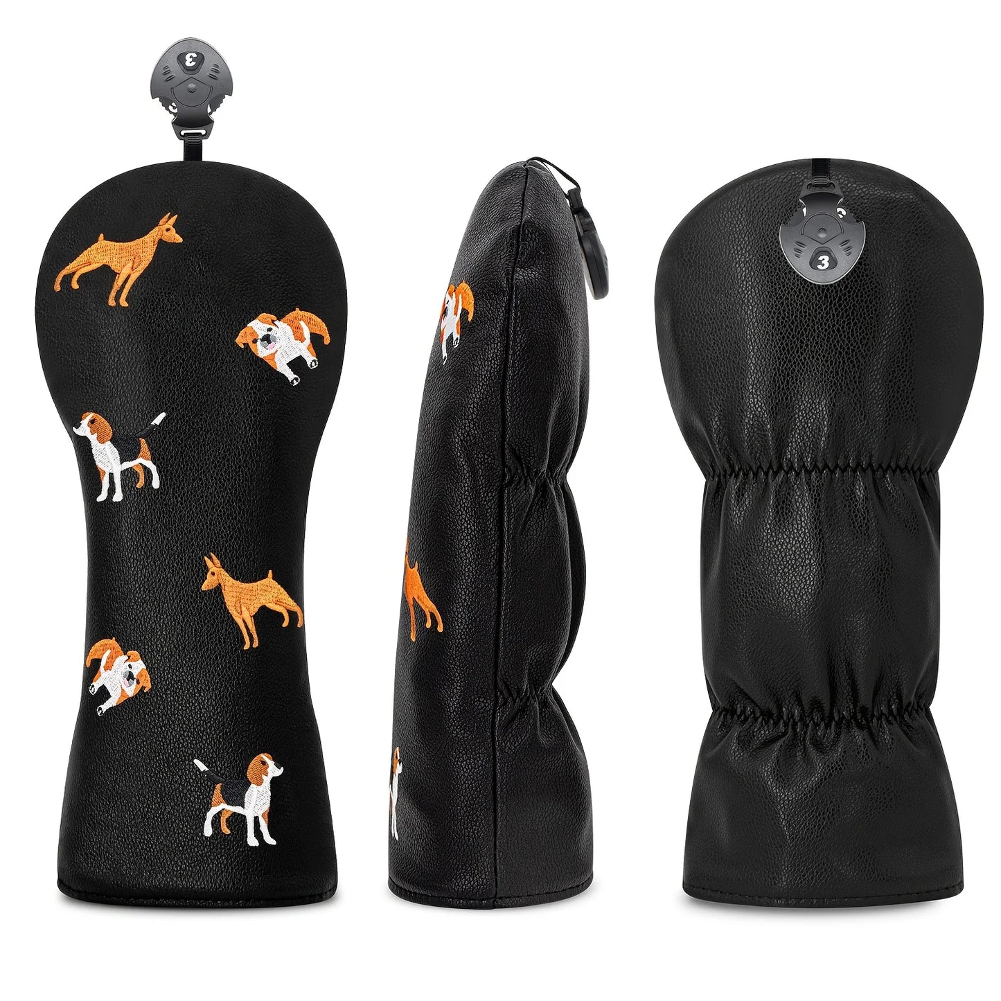 Little Dog Golf Club Headcovers – Driver, Fairway & Hybrid Protective Covers (1pc / 3pcs Set)