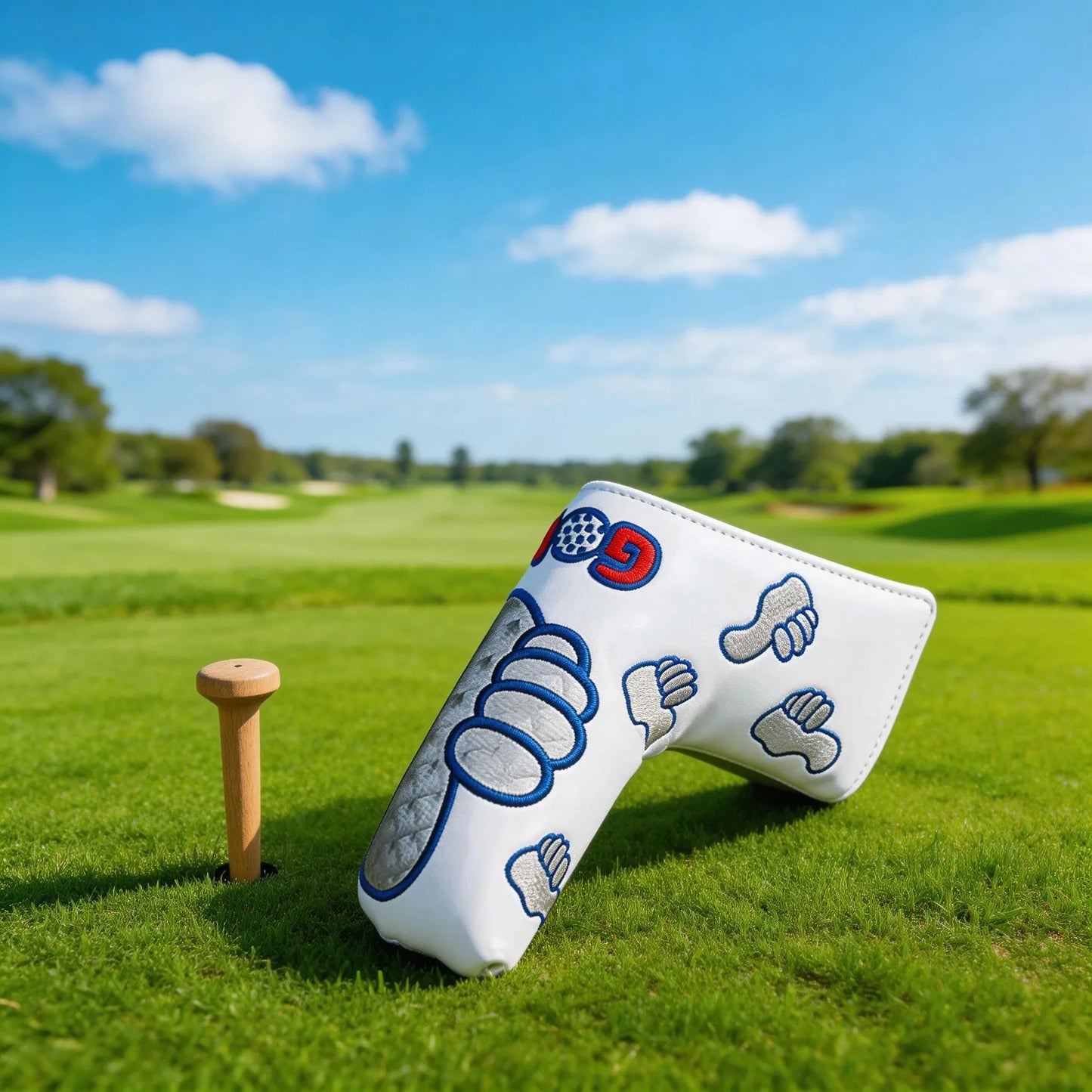 USA Flag Magnetic Golf Putter Headcover – Premium Leather Blade Cover (Compatible with Scotty Cameron, TaylorMade, Ping)