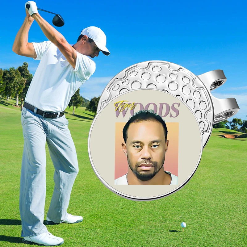 Tiger Golf Ball Marker & Hat Clip Set