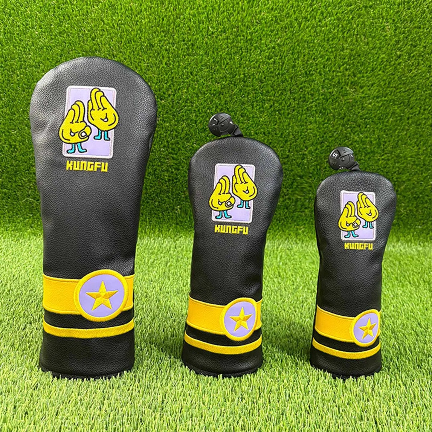 Embroidered PU Leather Golf Club Headcover – Driver, Fairway, Hybrid & Utility Protection (1/3/5/UT)