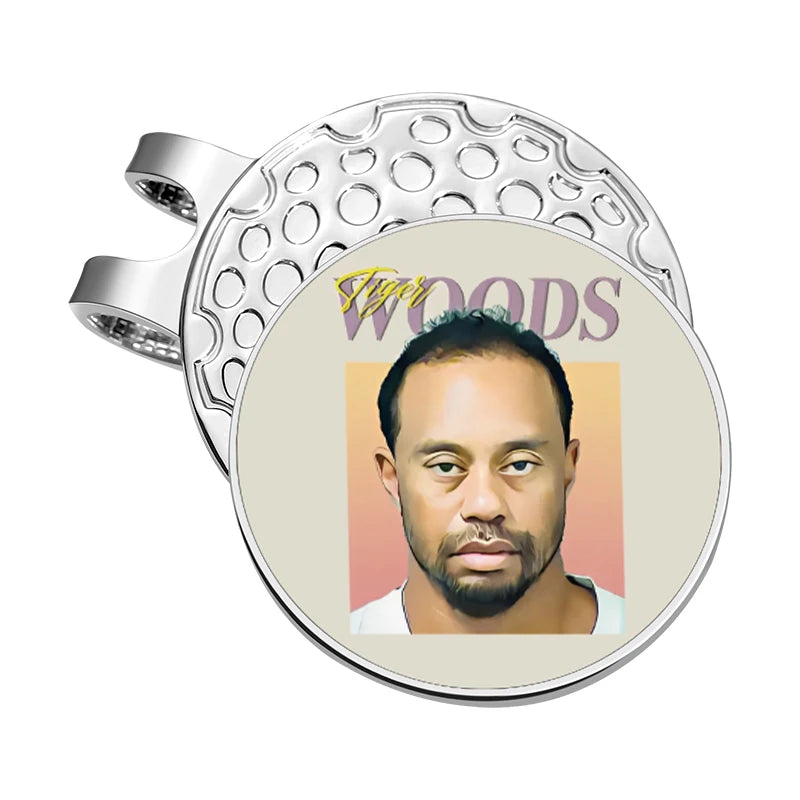 Tiger Golf Ball Marker & Hat Clip Set