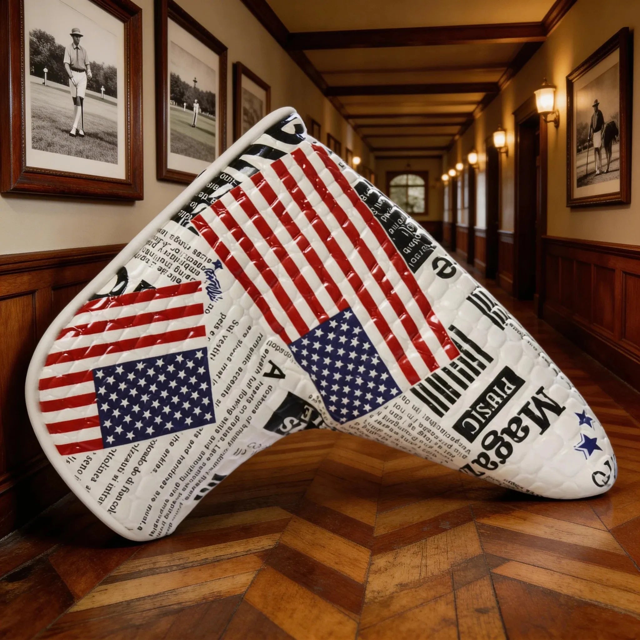 USA Flag Magnetic Golf Putter Headcover – Premium Leather Blade Cover (Compatible with Scotty Cameron, TaylorMade, Ping)