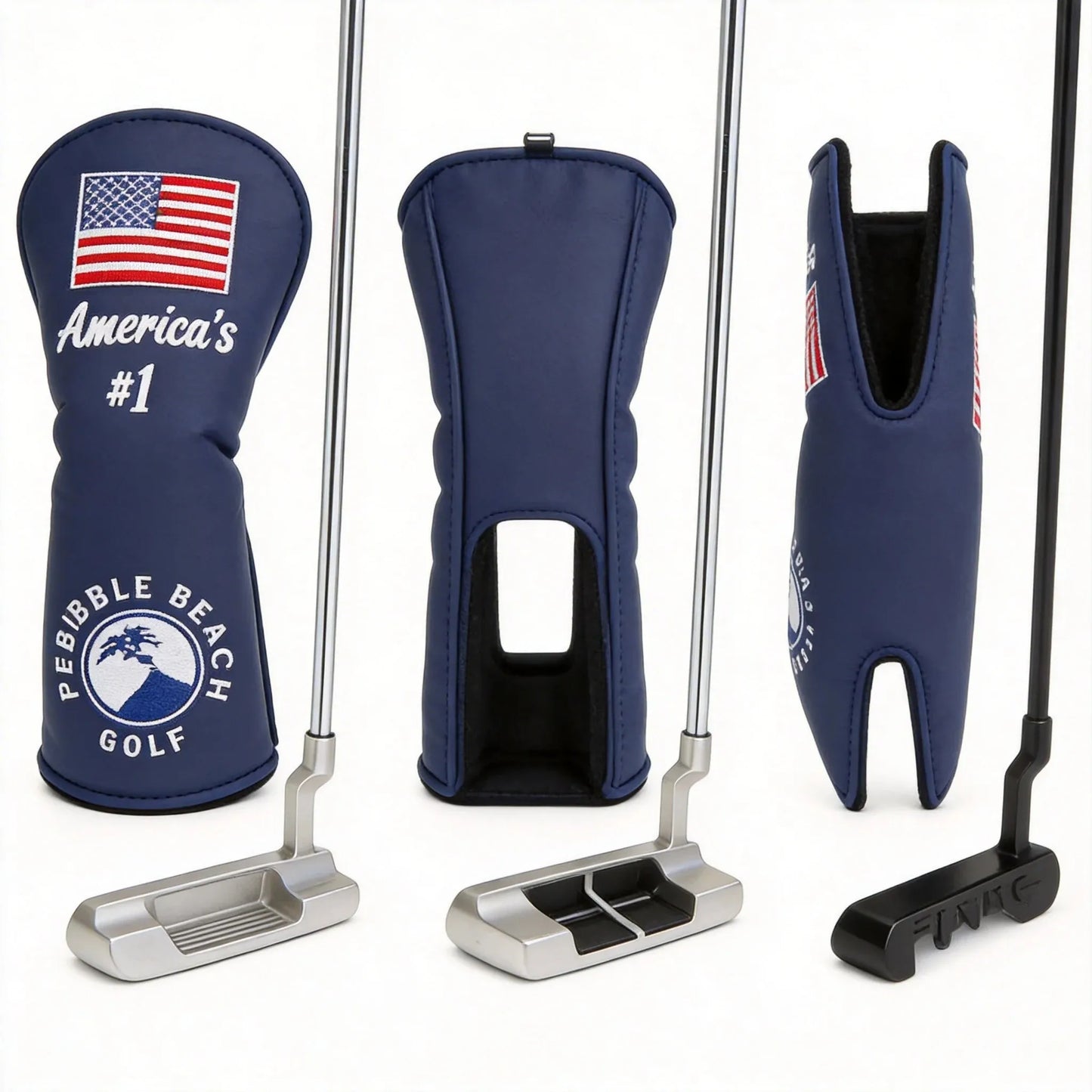 USA Flag Magnetic Golf Putter Headcover – Premium Leather Blade Cover (Compatible with Scotty Cameron, TaylorMade, Ping)