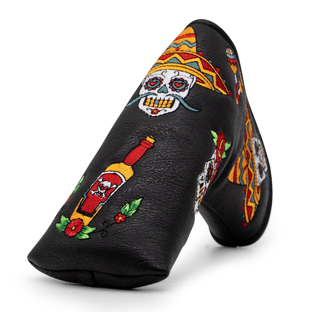 Premium Leather Embroidered Golf Headcovers Set – Driver, Fairway & Hybrid Protection Covers