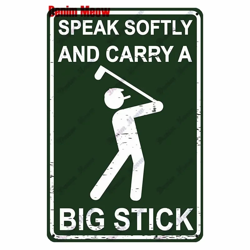 Vintage Golf Metal Wall Art Sign – Retro Pin-Up Golf Club & Man Cave Decor (8x12 Inch)