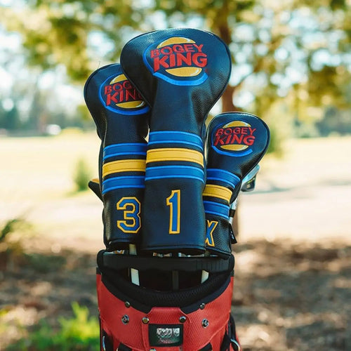 Bogey King Golf Driver Headcover – Premium PU Leather with Soft Lining Golf Club Protection