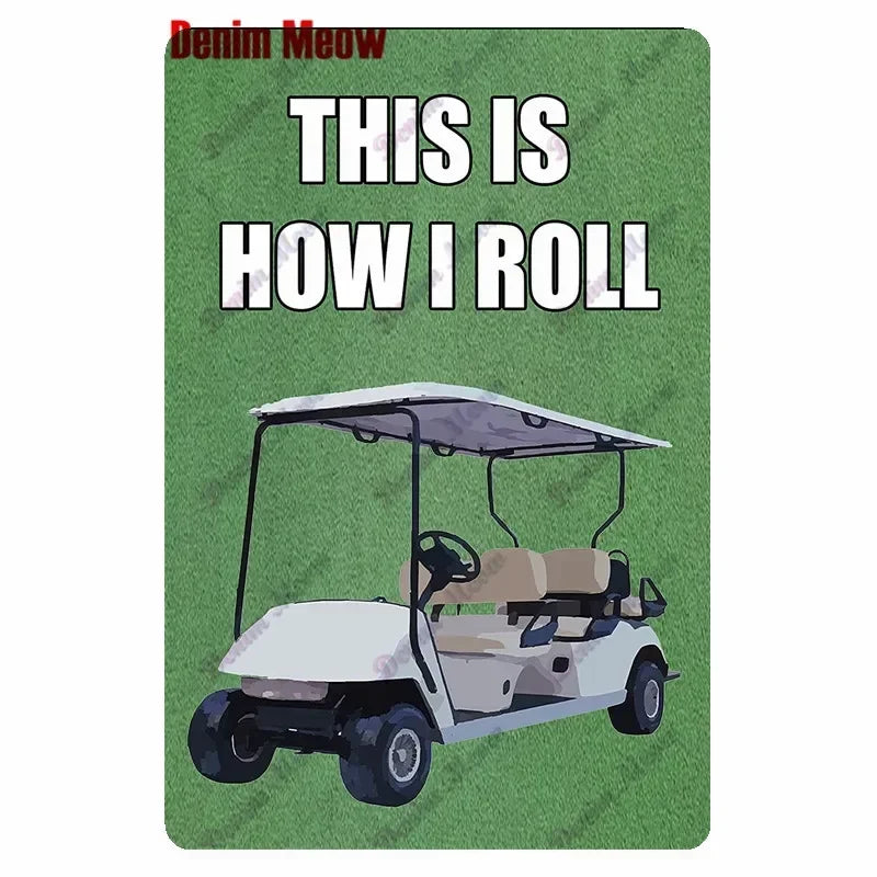 Vintage Golf Metal Wall Art Sign – Retro Pin-Up Golf Club & Man Cave Decor (8x12 Inch)