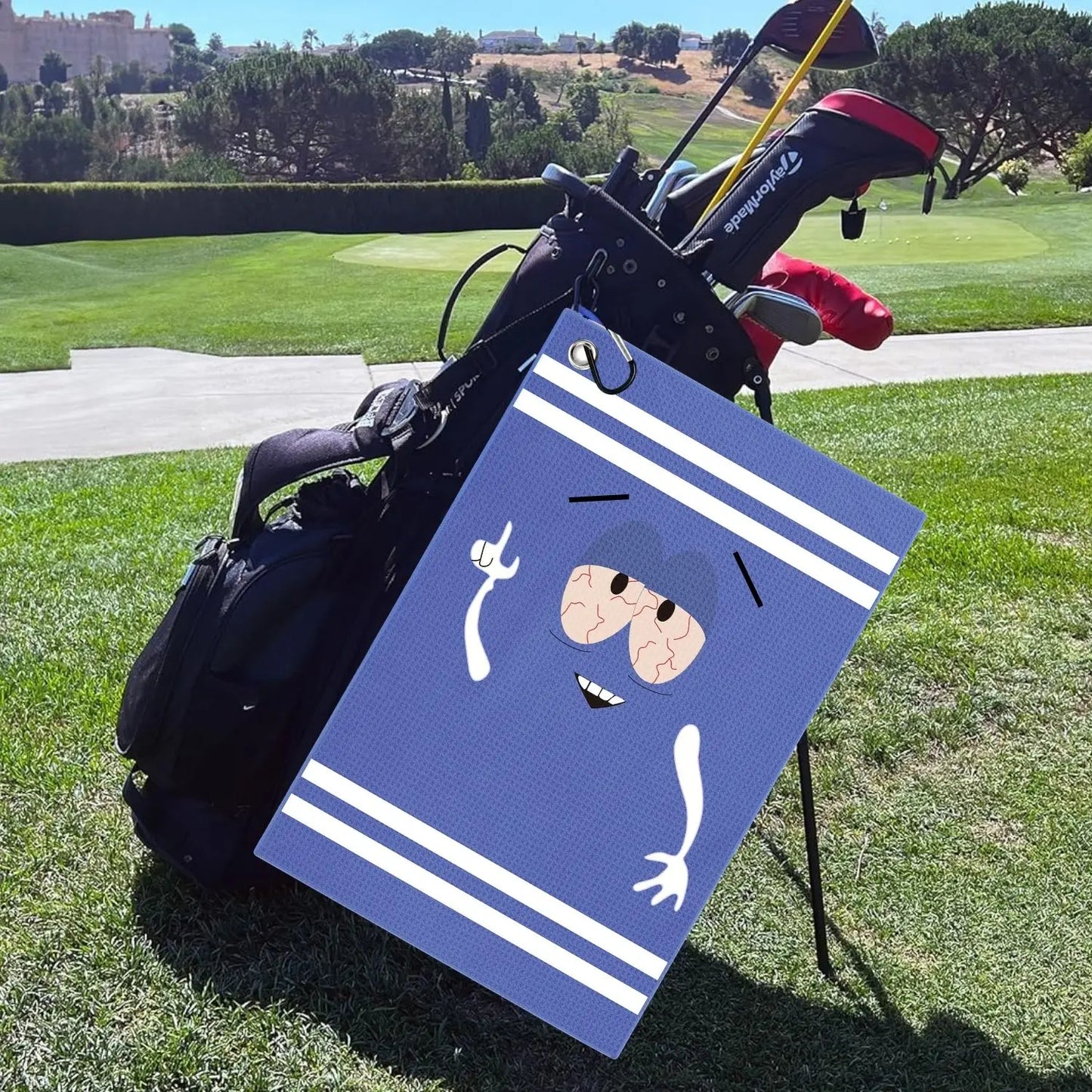 Funny Premium Microfiber Golf Towel – Printed Waffle Design with Clip for Golf Bags (Men & Women)