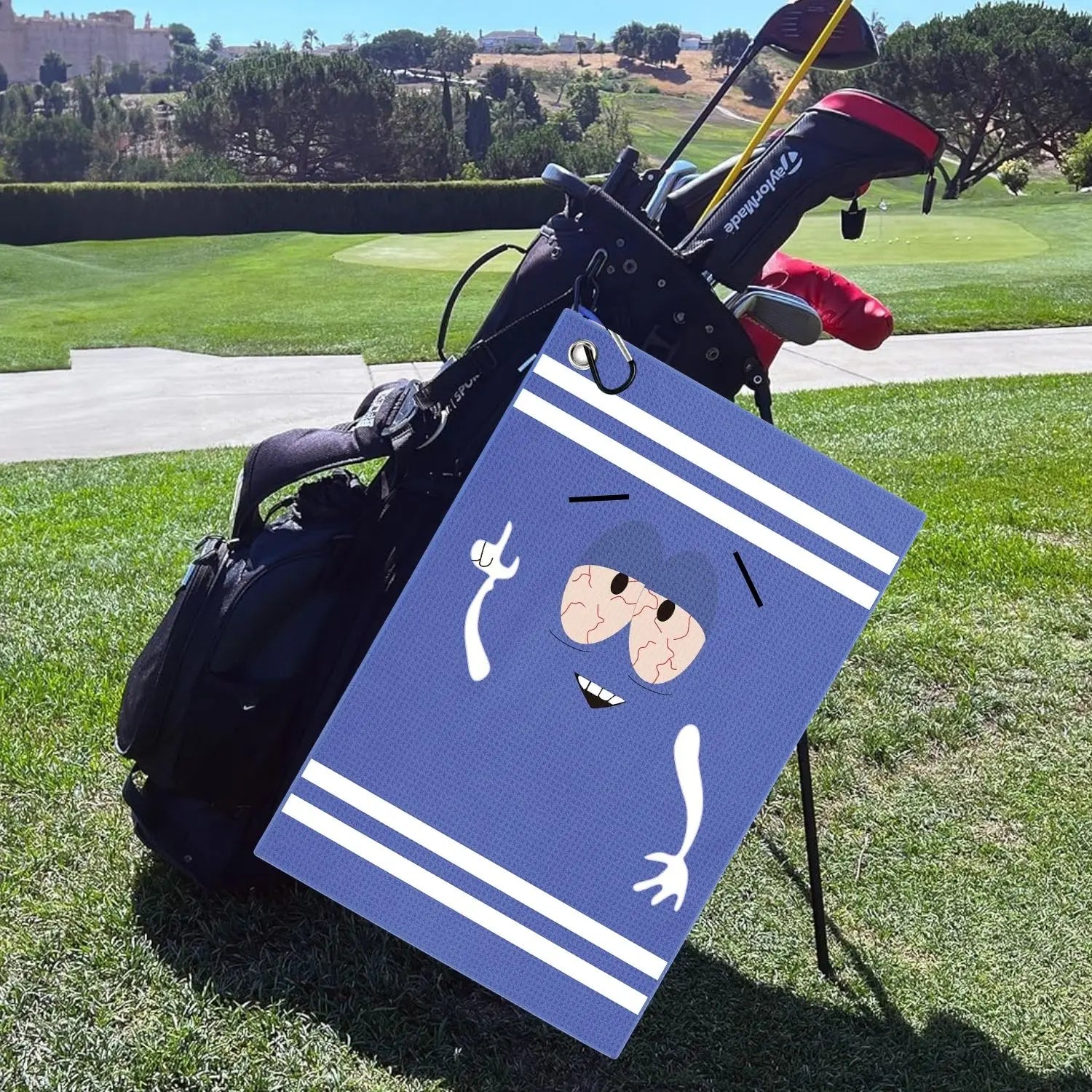 Funny Premium Microfiber Golf Towel – Printed Waffle Design with Clip for Golf Bags (Men & Women)