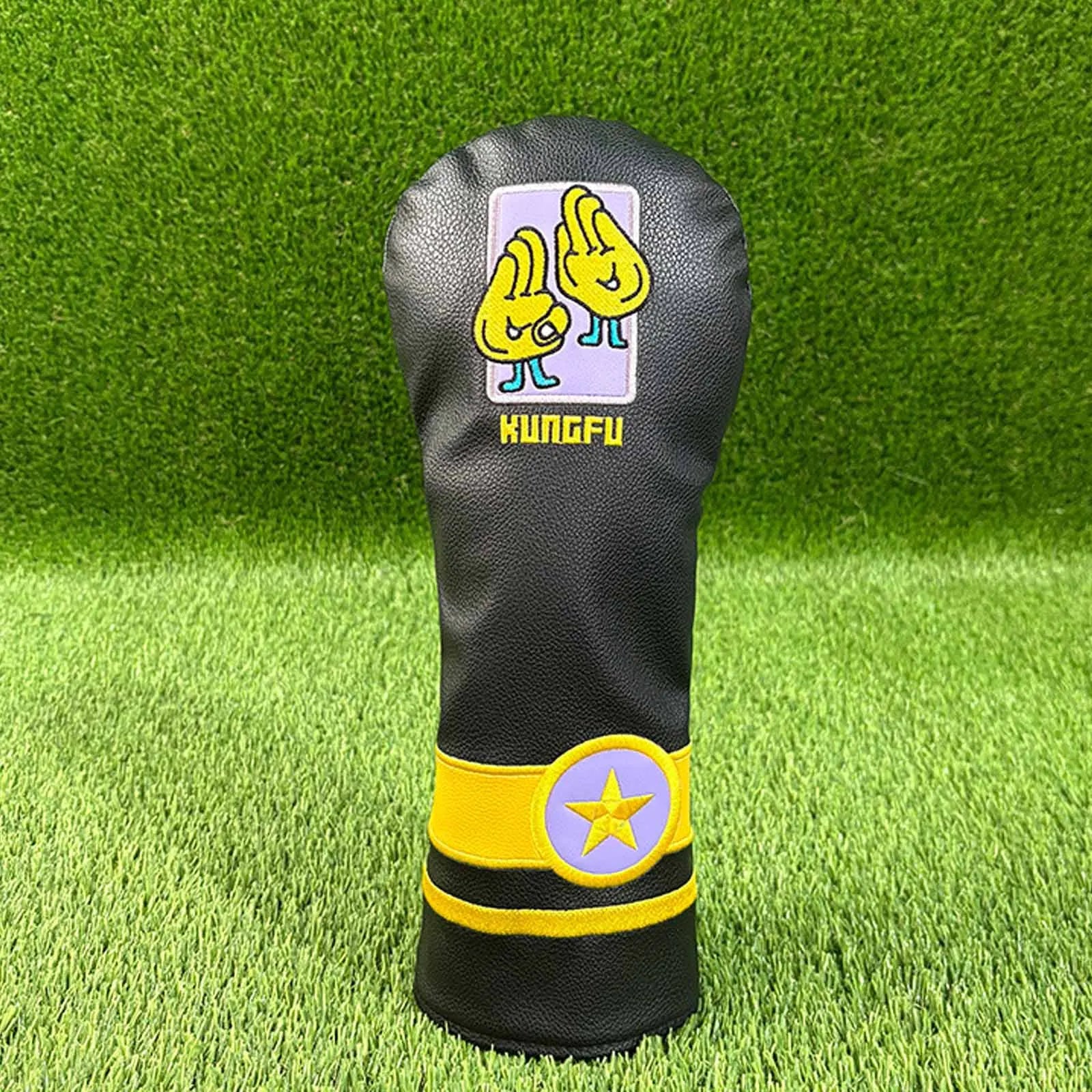 Embroidered PU Leather Golf Club Headcover – Driver, Fairway, Hybrid & Utility Protection (1/3/5/UT)