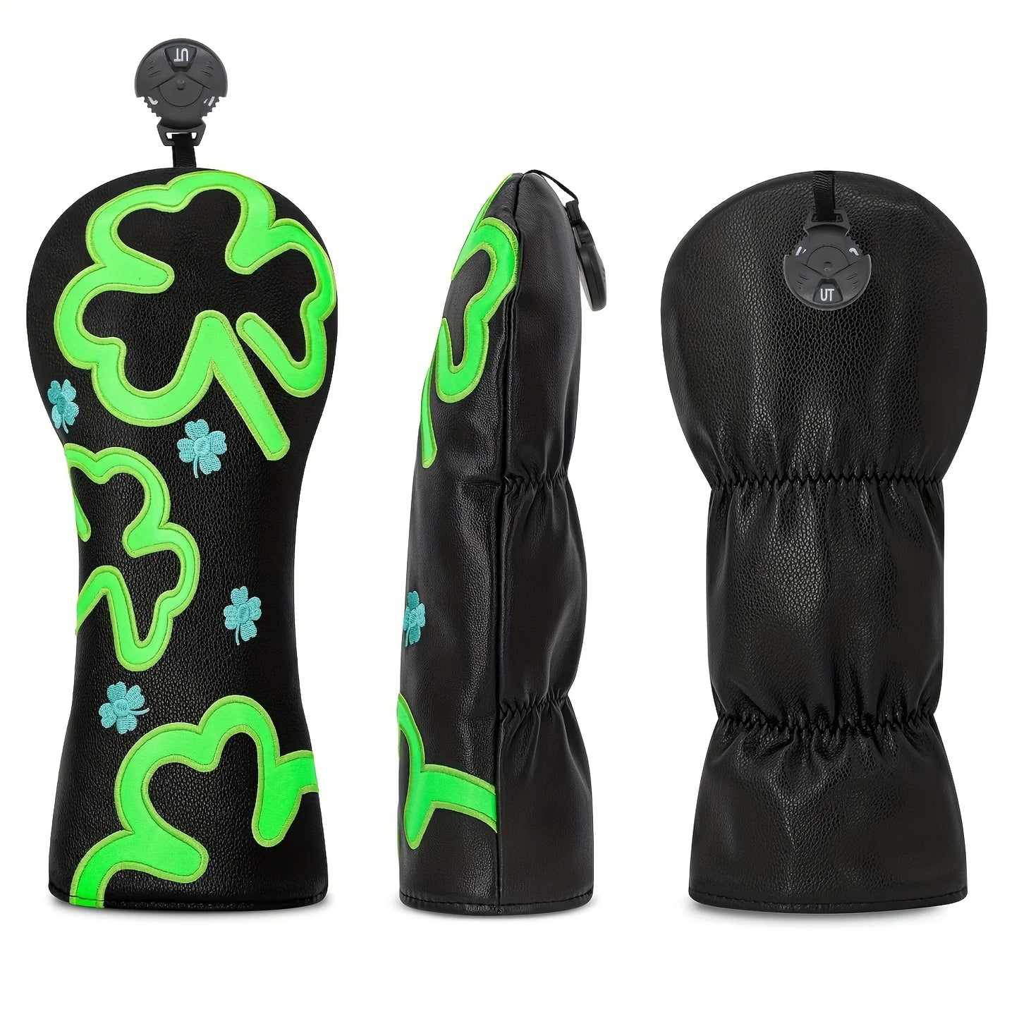 Four-Leaf Clover Golf Club Headcover – Driver, Fairway & Hybrid Wood Protective Cover