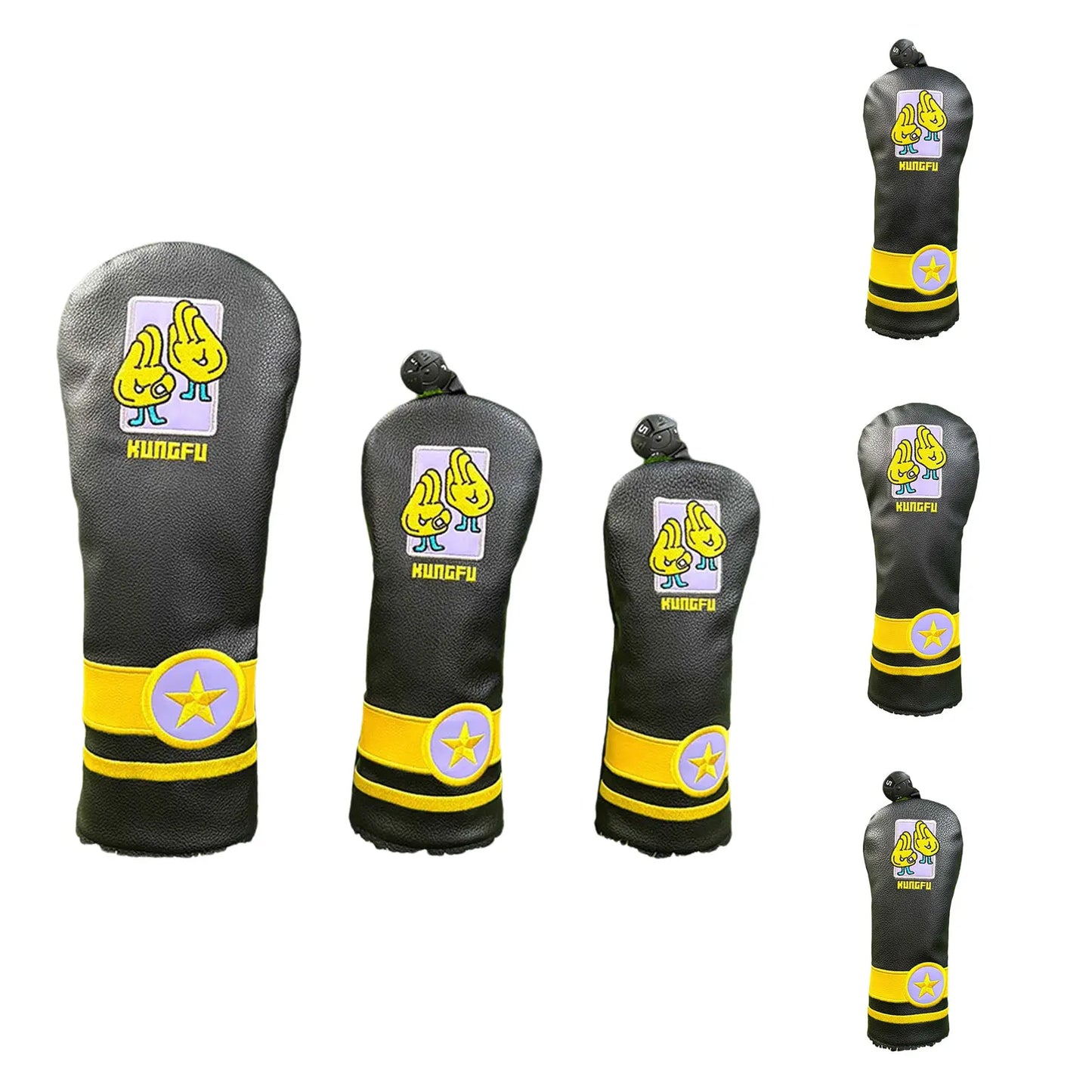 Embroidered PU Leather Golf Club Headcover – Driver, Fairway, Hybrid & Utility Protection (1/3/5/UT)