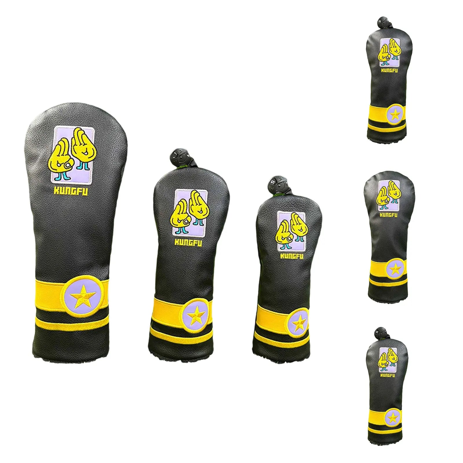 Embroidered PU Leather Golf Club Headcover – Driver, Fairway, Hybrid & Utility Protection (1/3/5/UT)