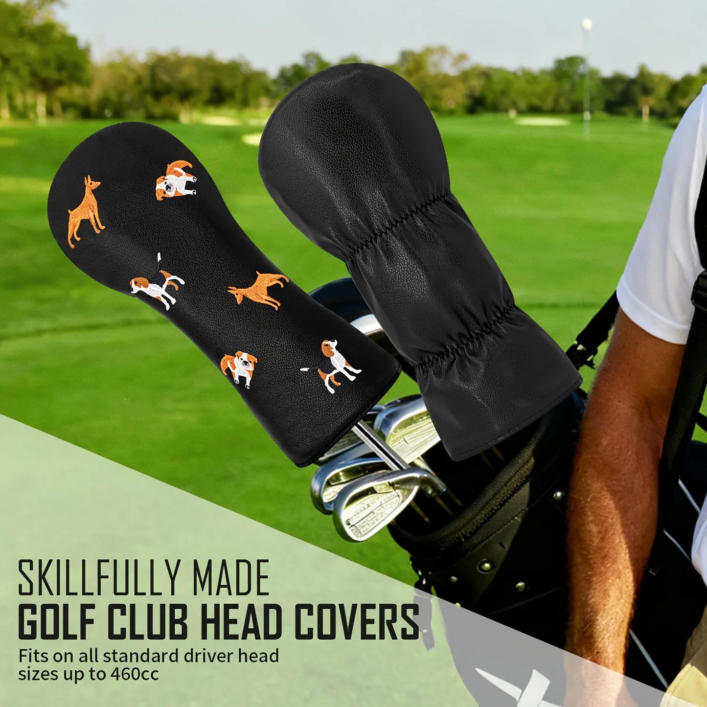 Little Dog Golf Club Headcovers – Driver, Fairway & Hybrid Protective Covers (1pc / 3pcs Set)
