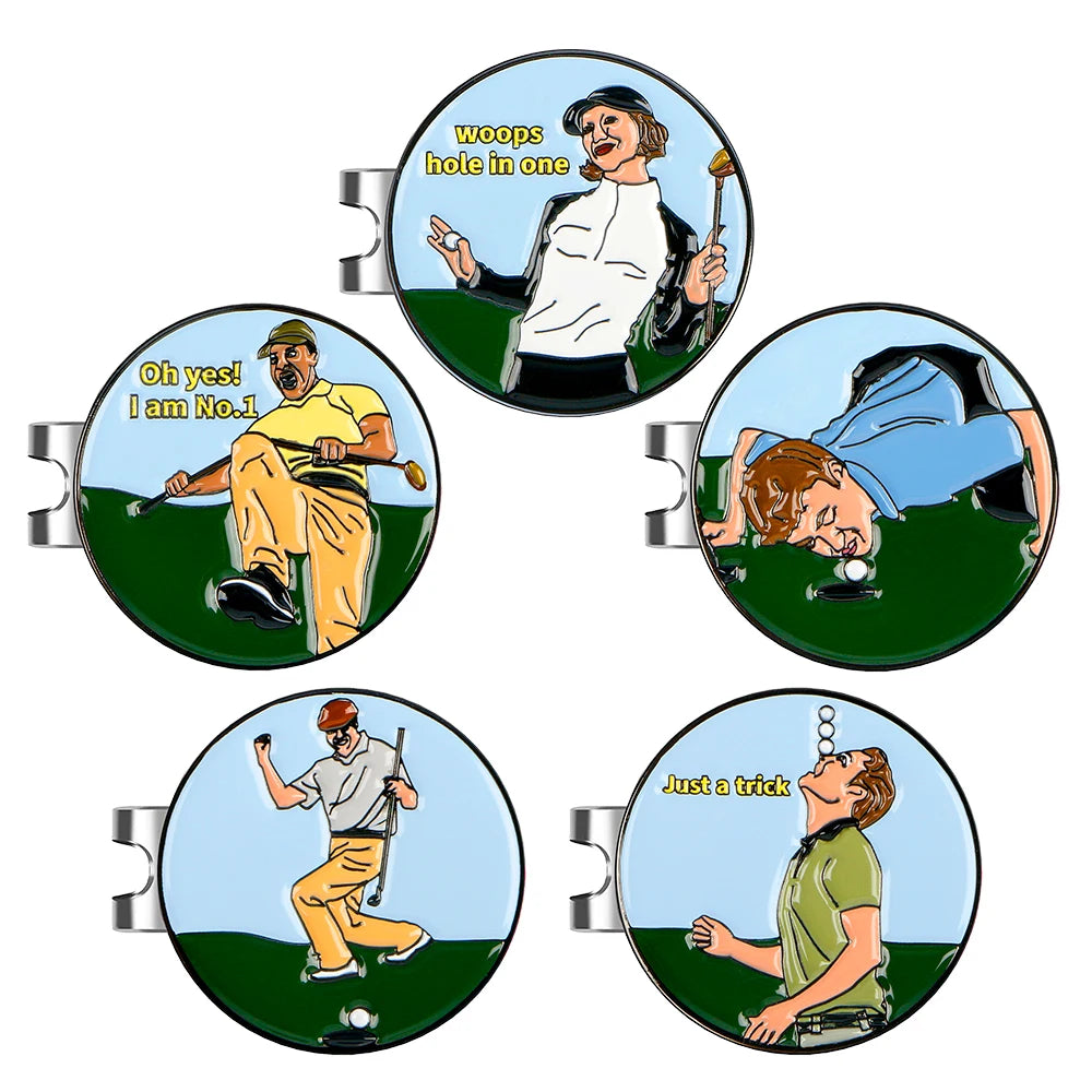 Magnetic Golf Ball Marker with Hat Clip – 25mm Metal Marker, Multiple Styles