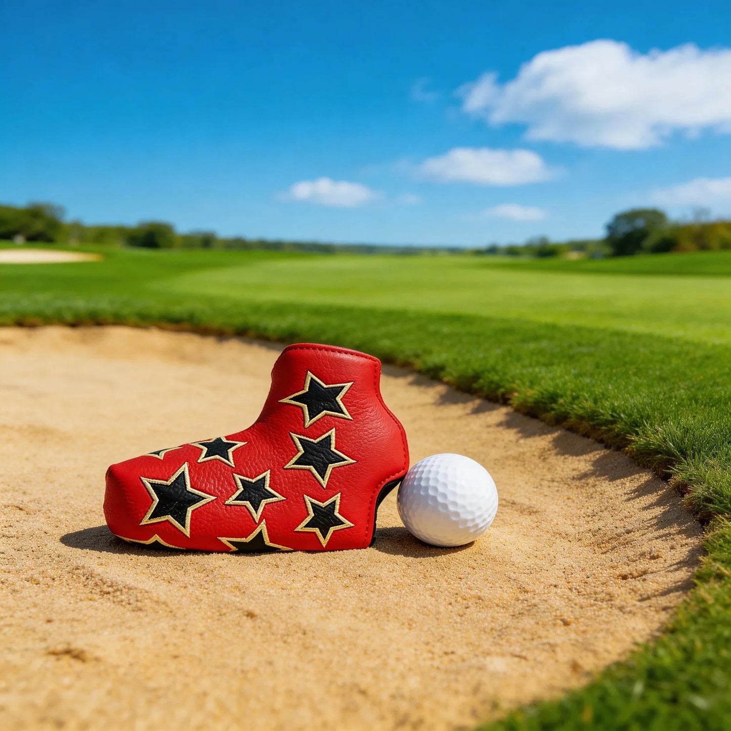 USA Flag Magnetic Golf Putter Headcover – Premium Leather Blade Cover (Compatible with Scotty Cameron, TaylorMade, Ping)