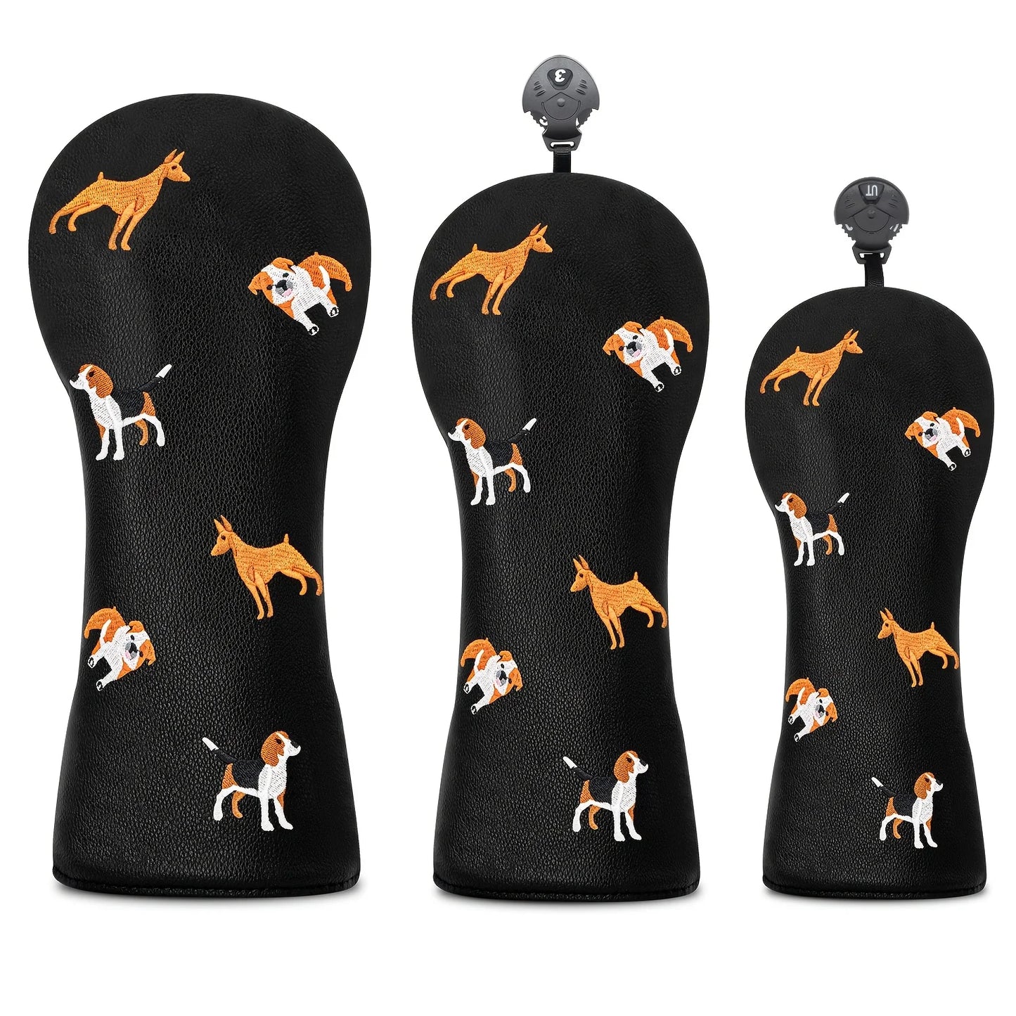 Little Dog Golf Club Headcovers – Driver, Fairway & Hybrid Protective Covers (1pc / 3pcs Set)