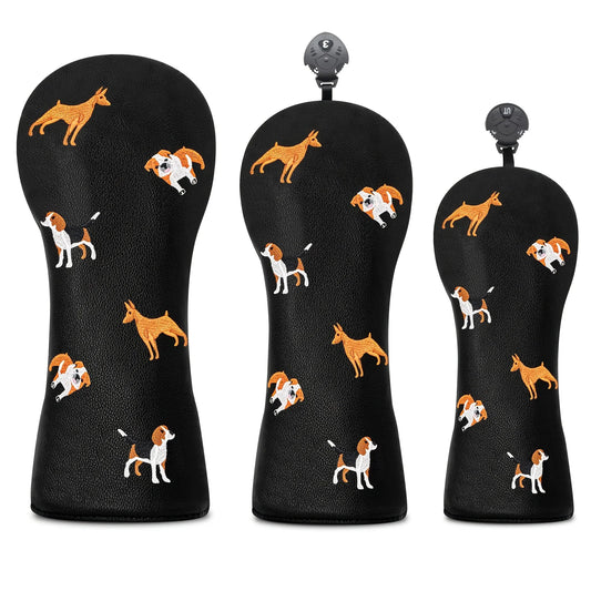 Little Dog Golf Club Headcovers – Driver, Fairway & Hybrid Protective Covers (1pc / 3pcs Set)