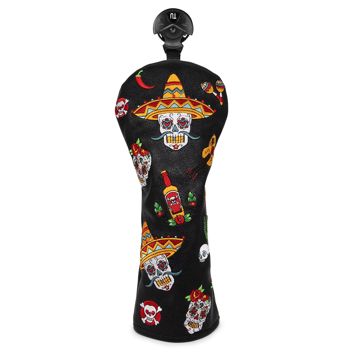 Premium Leather Embroidered Golf Headcovers Set – Driver, Fairway & Hybrid Protection Covers