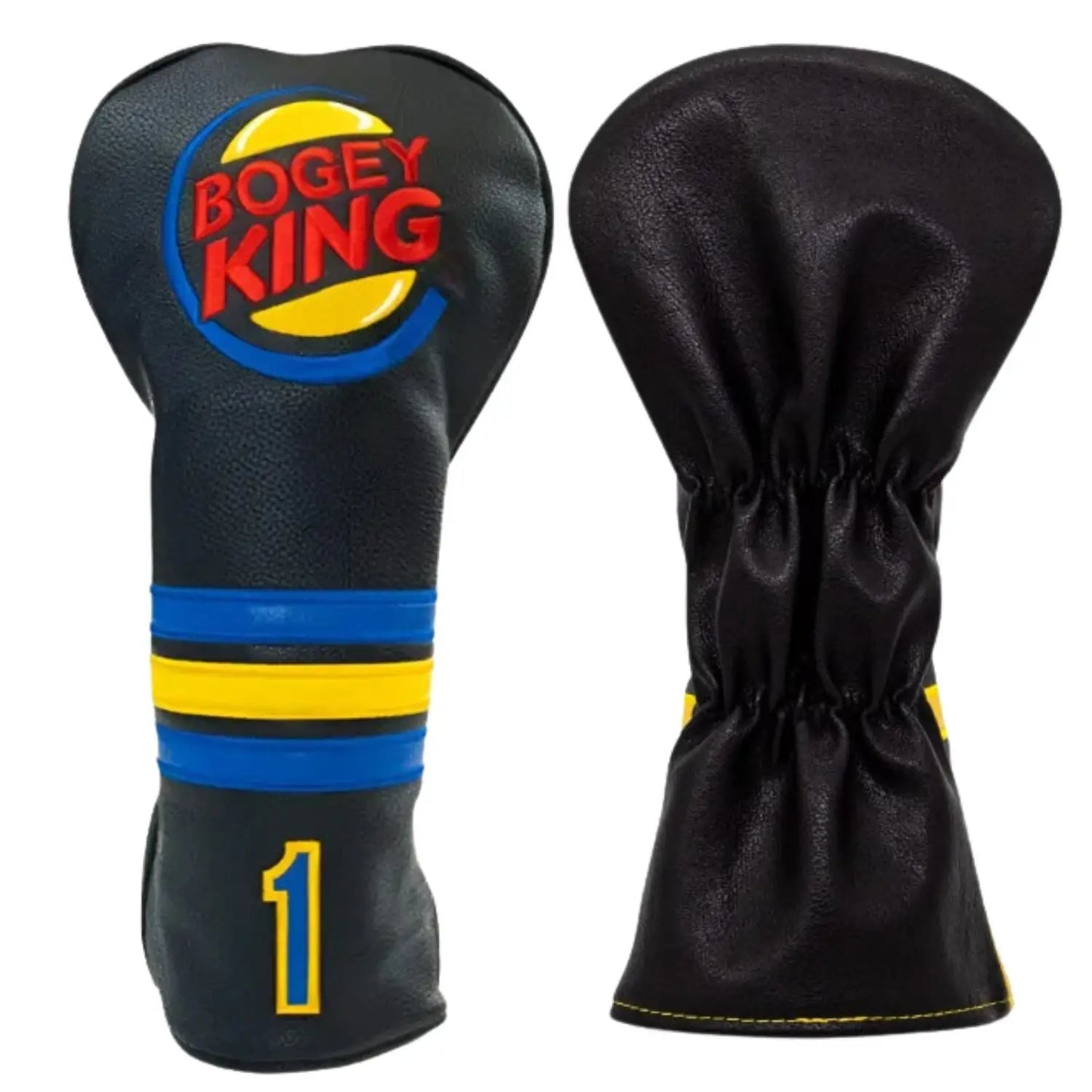 Bogey King Golf Driver Headcover – Premium PU Leather with Soft Lining Golf Club Protection