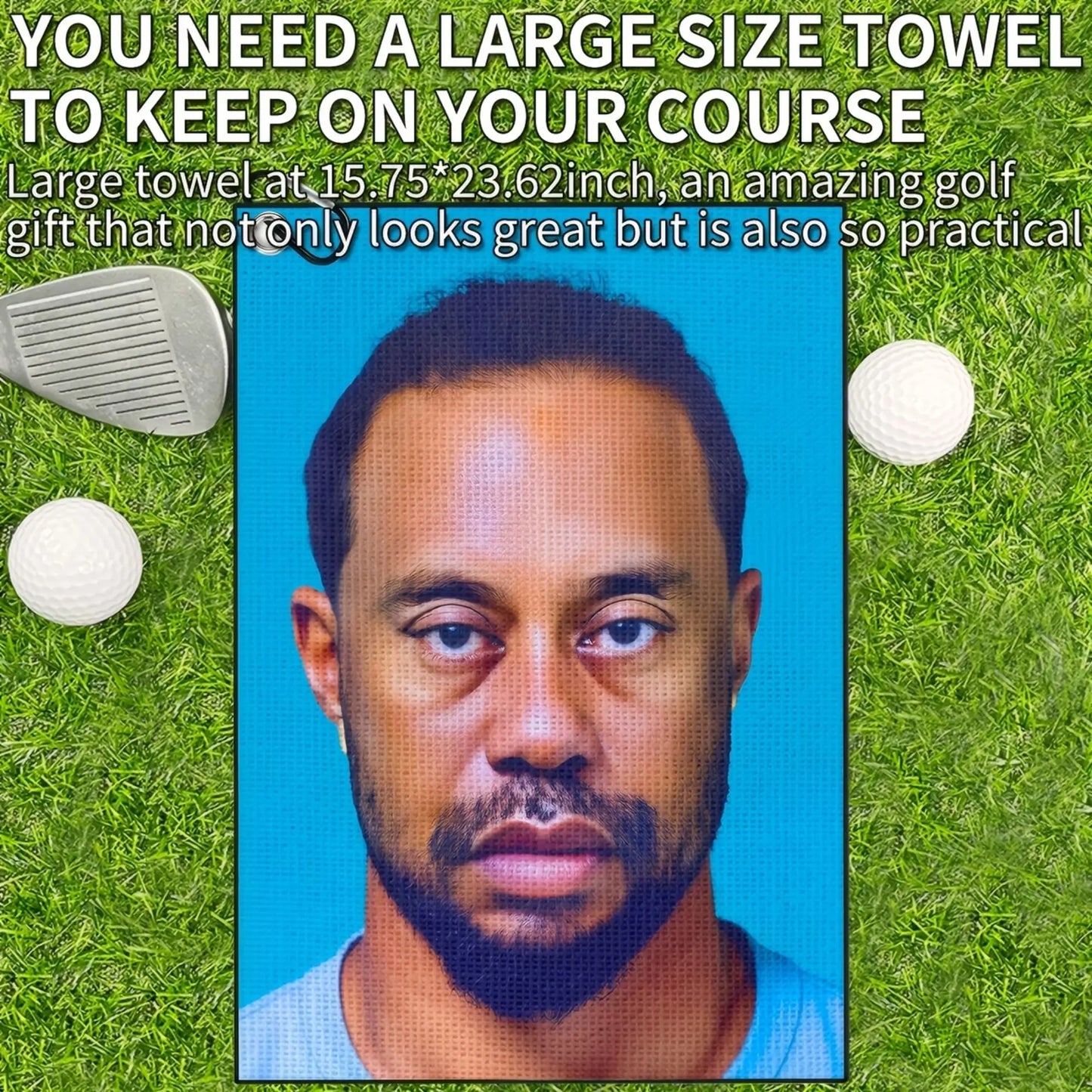 Tiger Premium Microfiber Waffle Golf Towel – Heavy-Duty Clip & Trifold Design