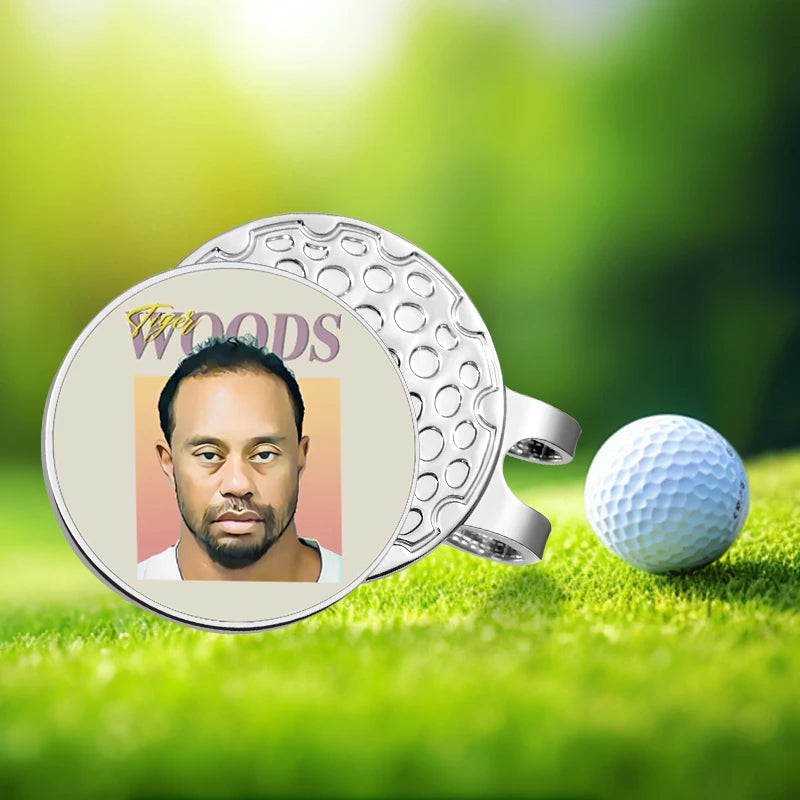 Tiger Golf Ball Marker & Hat Clip Set