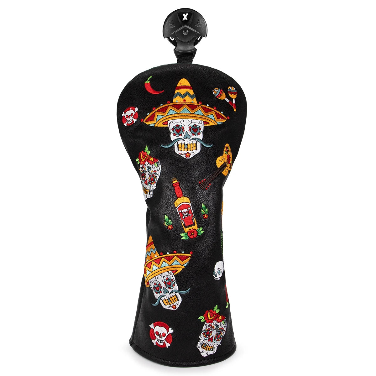Premium Leather Embroidered Golf Headcovers Set – Driver, Fairway & Hybrid Protection Covers